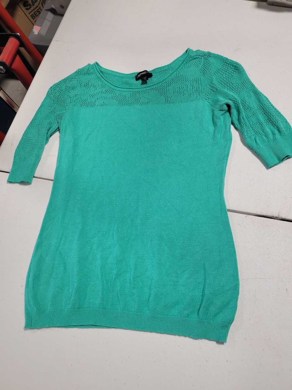 H&M Teal Scoop Neck Short Sleeve Sweater